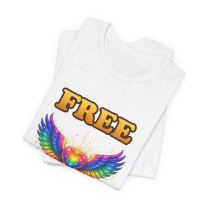 Free Hugs | Rainbow Winged Heart | Deluxe Tee