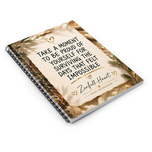 Proud Of Yourself For Surviving spiral notebook seen at an angle