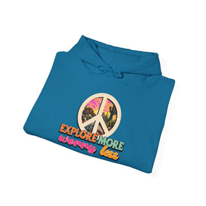 Explore More Worry Less hoodie - Zenfull Heart self love and healing affirmation apparel