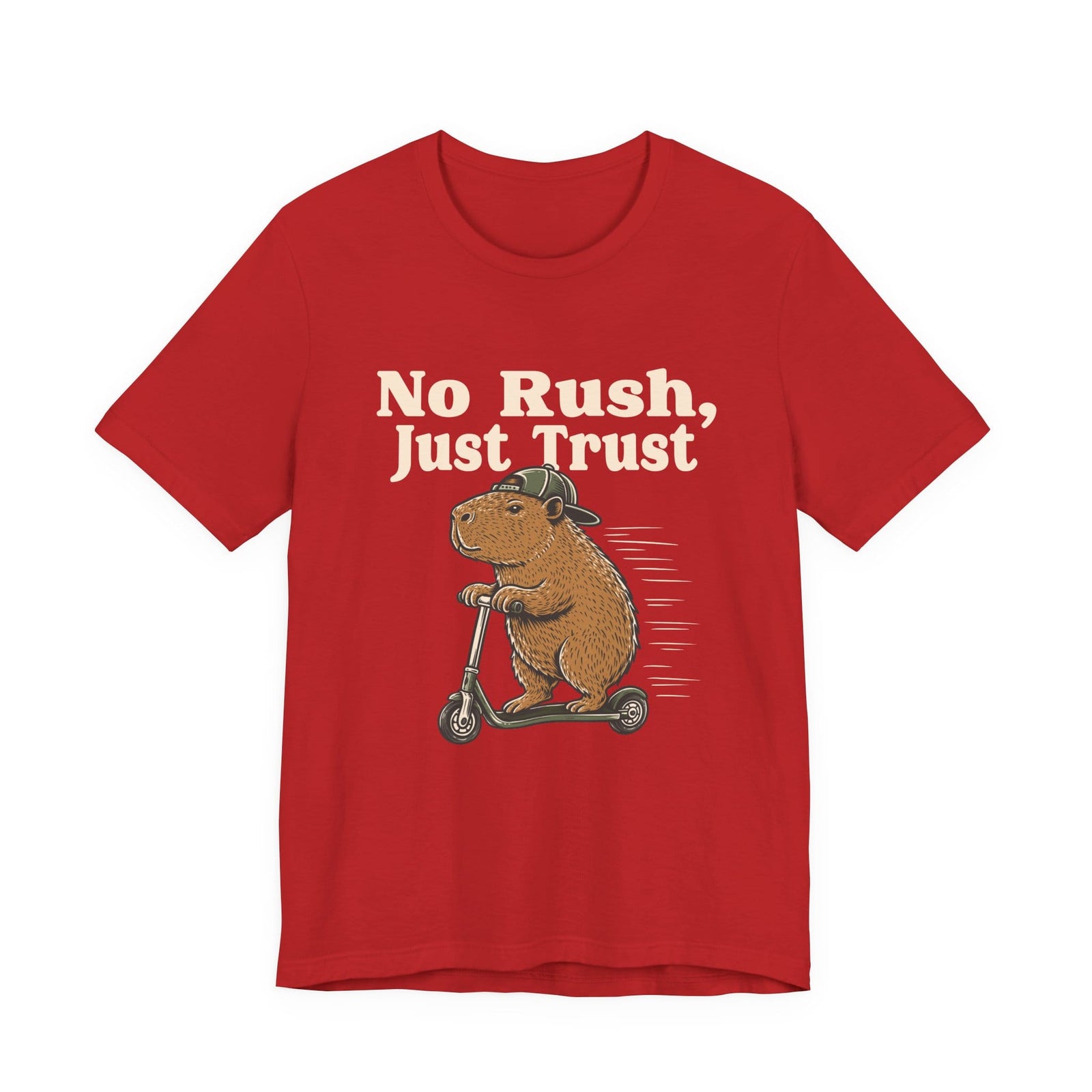 No Rush, Just Trust | Capybara t-shirt - Zenfull Heart self love and healing affirmation apparel