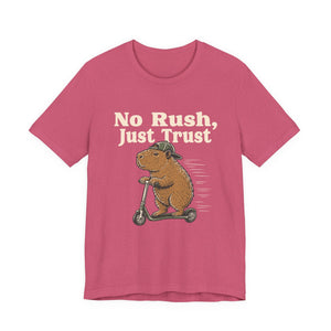 No Rush, Just Trust | Capybara t-shirt - Zenfull Heart self love and healing affirmation apparel