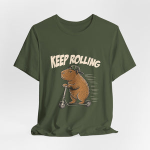 Keep Rolling | Capybara t-shirt - Zenfull Heart self love and healing affirmation apparel