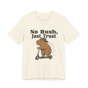 No Rush, Just Trust | Capybara t-shirt - Zenfull Heart self love and healing affirmation apparel