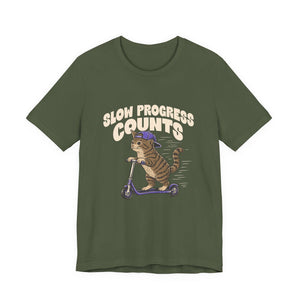 Slow Progress Counts | Cat t-shirt - Zenfull Heart self love and healing affirmation apparel