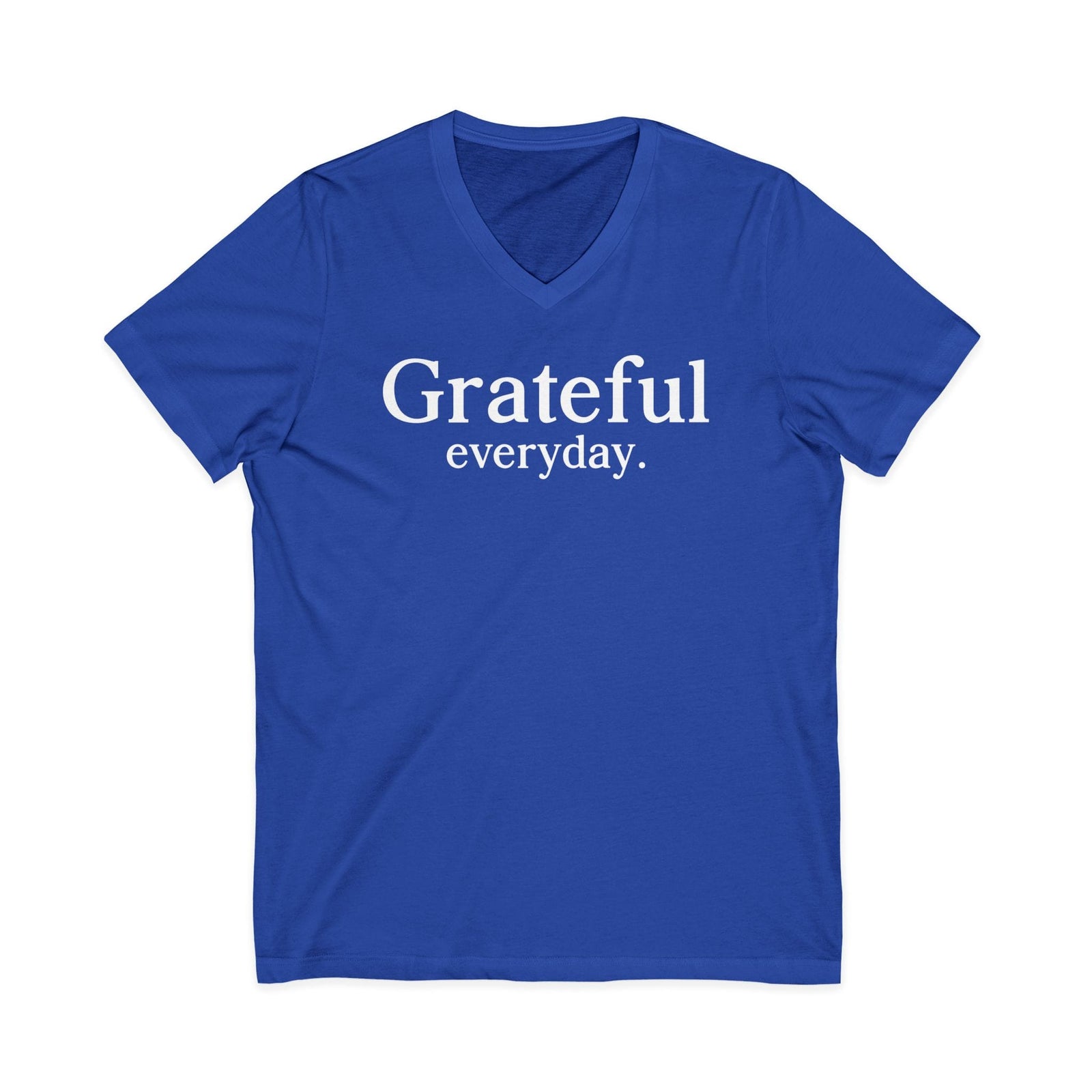Grateful Everyday v-neck shirt - Zenfull Heart self love and healing affirmation apparel