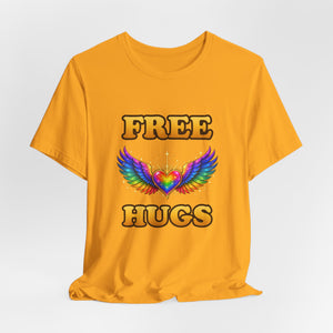 Free Hugs | Rainbow Winged Heart | Deluxe Tee
