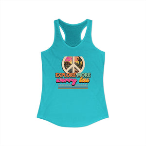 Explore More Worry Less tank top - Zenfull Heart self love and healing affirmation apparel