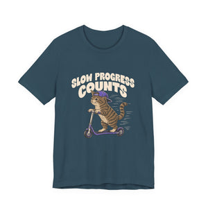 Slow Progress Counts | Cat t-shirt - Zenfull Heart self love and healing affirmation apparel