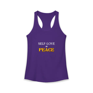 Self-Love = Peace tank top - Zenfull Heart self love and healing affirmation apparel