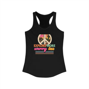 Explore More Worry Less tank top - Zenfull Heart self love and healing affirmation apparel