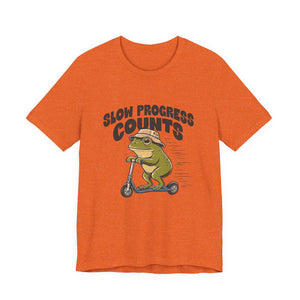 Slow Progress Counts | Frog t-shirt - Zenfull Heart self love and healing affirmation apparel