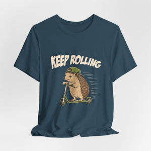 Keep Rolling | Hedgehog t-shirt - Zenfull Heart self love and healing affirmation apparel