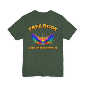 Free Hugs | Rainbow Winged Heart | Deluxe Tee
