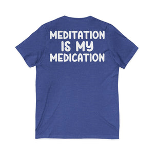 Highly Meditated v-neck shirt - Zenfull Heart self love and healing affirmation apparel