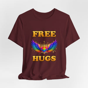 Free Hugs | Rainbow Winged Heart | Deluxe Tee