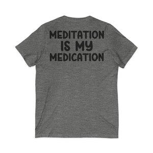 Highly Meditated v-neck shirt - Zenfull Heart self love and healing affirmation apparel