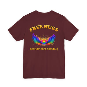 Free Hugs | Rainbow Winged Heart | Deluxe Tee