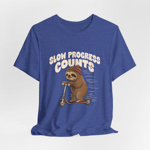 Slow Progress Counts | Sloth t-shirt - Zenfull Heart self love and healing affirmation apparel