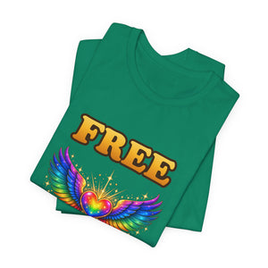 Free Hugs | Rainbow Winged Heart | Deluxe Tee