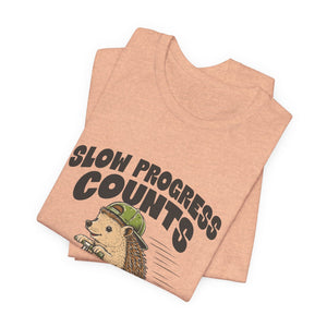 Slow Progress Counts | Hedgehog t-shirt - Zenfull Heart self love and healing affirmation apparel