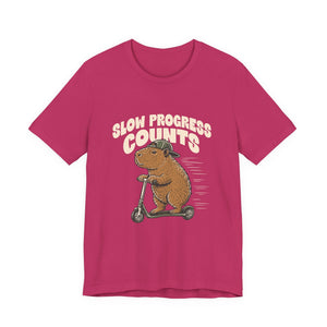 Slow Progress Counts | Capybara t-shirt - Zenfull Heart self love and healing affirmation apparel