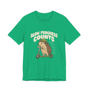 Slow Progress Counts | Hedgehog t-shirt - Zenfull Heart self love and healing affirmation apparel