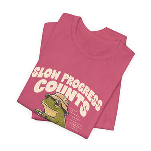 Slow Progress Counts | Frog t-shirt - Zenfull Heart self love and healing affirmation apparel