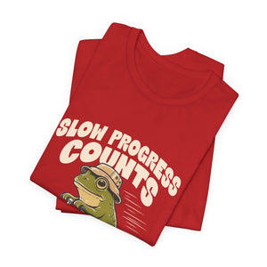 Slow Progress Counts | Frog t-shirt - Zenfull Heart self love and healing affirmation apparel