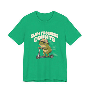 Slow Progress Counts | Frog t-shirt - Zenfull Heart self love and healing affirmation apparel