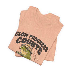 Slow Progress Counts | Frog t-shirt - Zenfull Heart self love and healing affirmation apparel