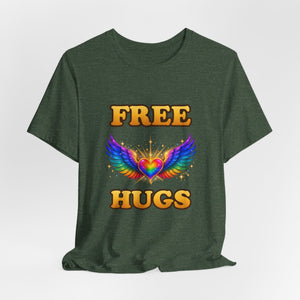 Free Hugs | Rainbow Winged Heart | Deluxe Tee