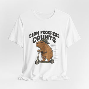 Slow Progress Counts | Capybara t-shirt - Zenfull Heart self love and healing affirmation apparel