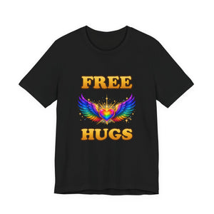 Free Hugs | Rainbow Winged Heart | Deluxe Tee