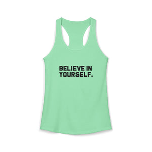 Believe In Yourself tank top - Zenfull Heart self love and healing affirmation apparel