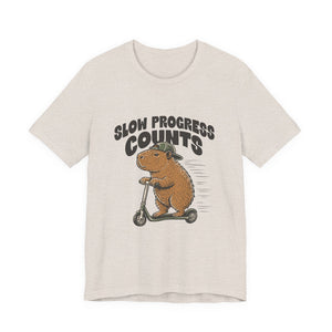 Slow Progress Counts | Capybara t-shirt - Zenfull Heart self love and healing affirmation apparel