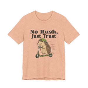 No Rush, Just Trust | Hedgehog t-shirt - Zenfull Heart self love and healing affirmation apparel
