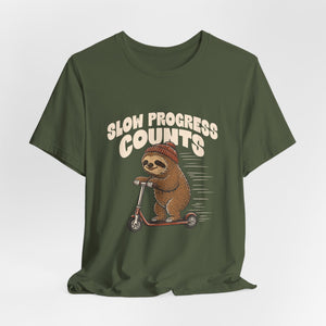 Slow Progress Counts | Sloth t-shirt - Zenfull Heart self love and healing affirmation apparel