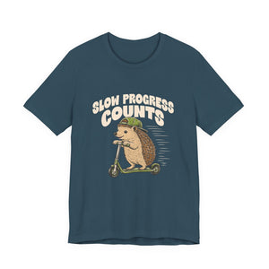 Slow Progress Counts | Hedgehog t-shirt - Zenfull Heart self love and healing affirmation apparel