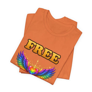 Free Hugs | Rainbow Winged Heart | Deluxe Tee