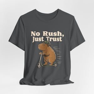 No Rush, Just Trust | Capybara t-shirt - Zenfull Heart self love and healing affirmation apparel