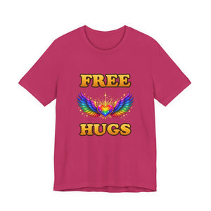 Free Hugs | Rainbow Winged Heart | Deluxe Tee