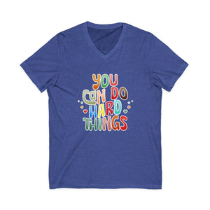 You Can Do Hard Things v-neck shirt - Zenfull Heart self love and healing affirmation apparel
