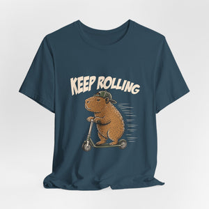 Keep Rolling | Capybara t-shirt - Zenfull Heart self love and healing affirmation apparel