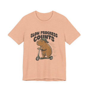 Slow Progress Counts | Capybara t-shirt - Zenfull Heart self love and healing affirmation apparel