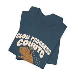 Slow Progress Counts | Capybara t-shirt - Zenfull Heart self love and healing affirmation apparel