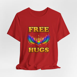 Free Hugs | Rainbow Winged Heart | Deluxe Tee