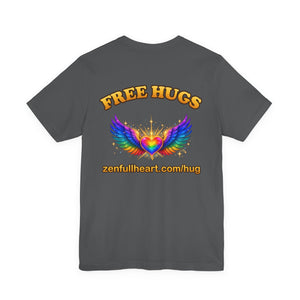 Free Hugs | Rainbow Winged Heart | Deluxe Tee