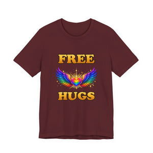 Free Hugs | Rainbow Winged Heart | Deluxe Tee