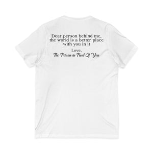 You Are Enough | Dear Person Behind Me v-neck shirt - Zenfull Heart self love and healing affirmation apparel