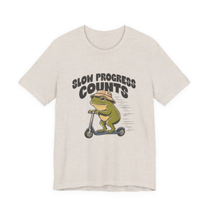 Slow Progress Counts | Frog t-shirt - Zenfull Heart self love and healing affirmation apparel